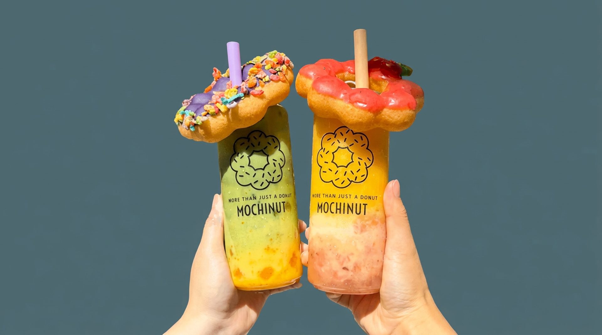 Mochi donuts, corndogs, and drinks