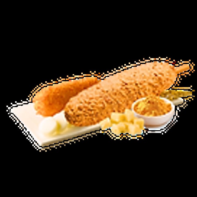 Cheddar Snow Cheese Corndog.