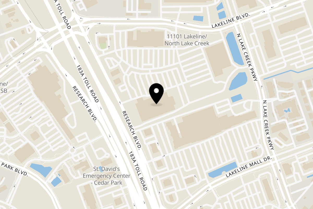 Map showing the location of Mochinut Lakeline on 11301 Lakeline Blvd Bldg 8 in Austin