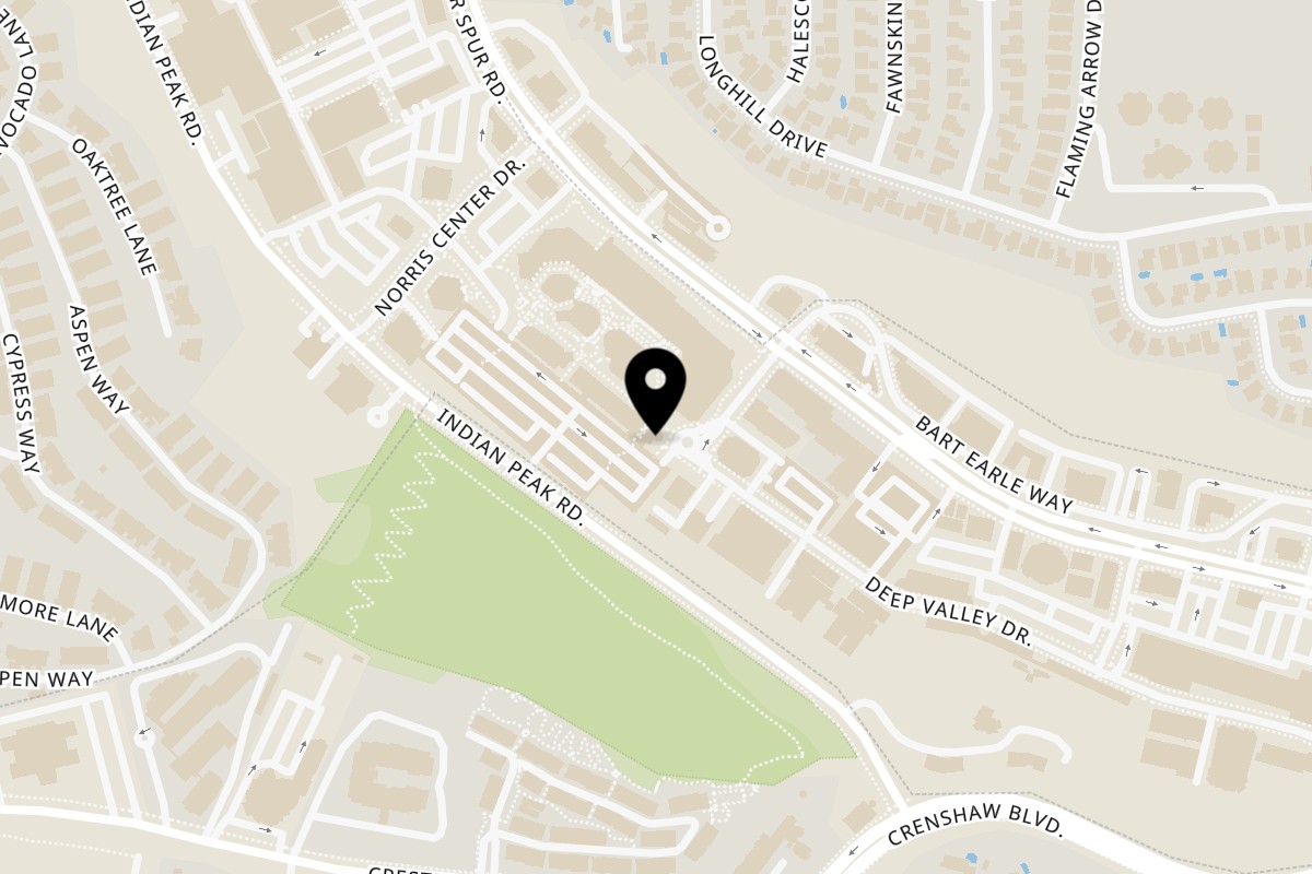 Map showing the location of Mochinut Palos Verdes on 550 Deep Valley Dr #179 in Rolling Hills Estates
