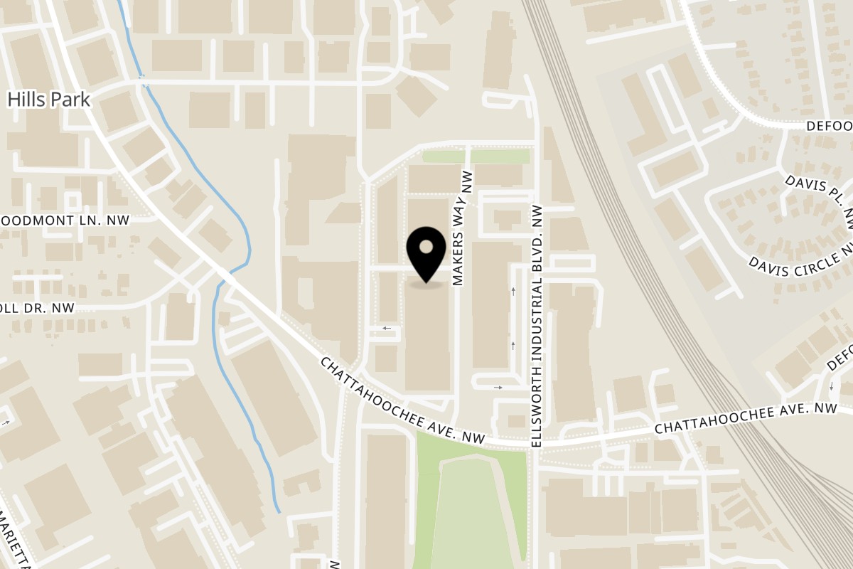 Map showing the location of Mochinut Atlanta on 1235 Chattahoochee Ave NW Ste 130 in Atlanta