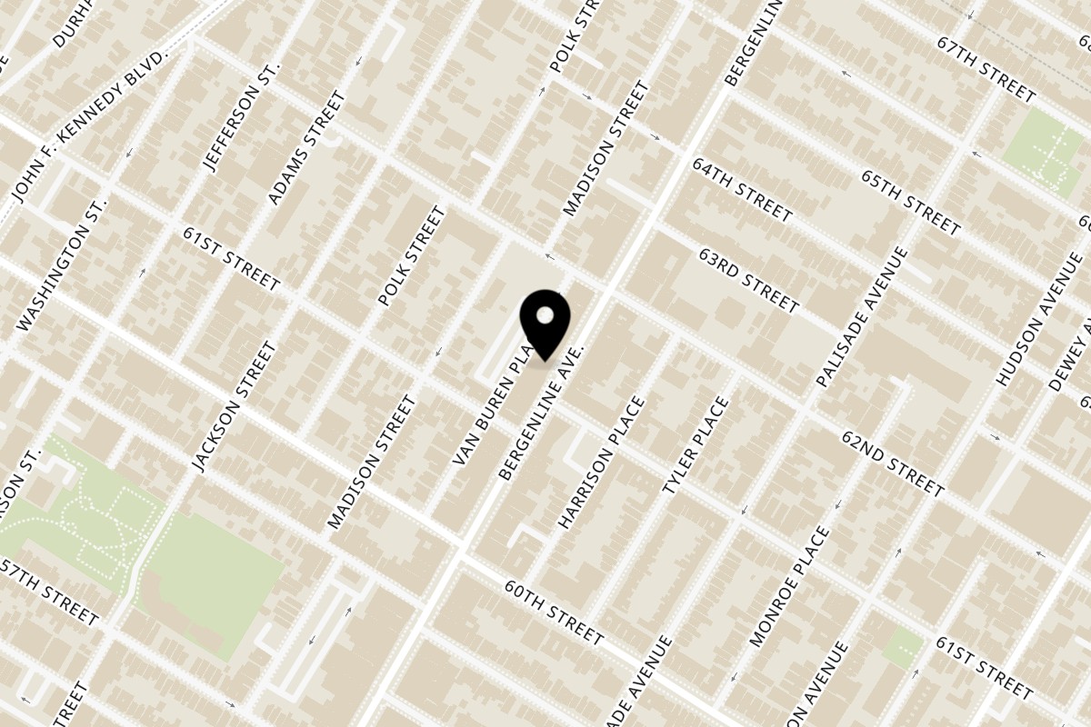 Map showing the location of Mochinut West New York on 6129 Bergenline Ave in West New York