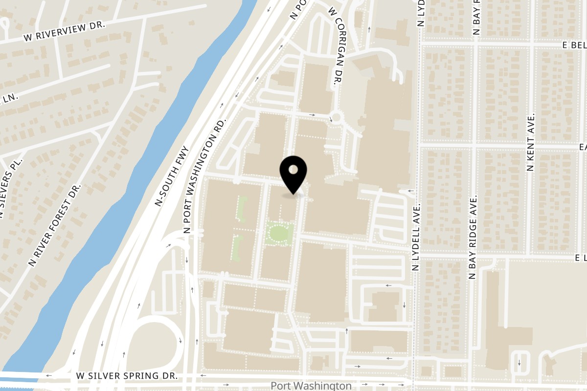 Map showing the location of Mochinut Bayshore on 5735 N Bayshore Dr in Glendale